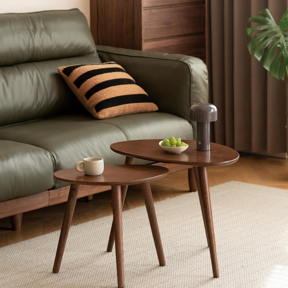Small Oval Coffee Table, Mid Century Modern Coffee Table for Living Room, 100...