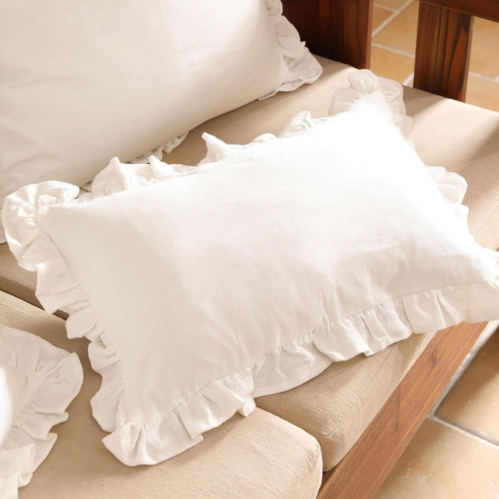 patdrea Designer Vintage White Throw Pillow Covers,Set of 2,12"x20"