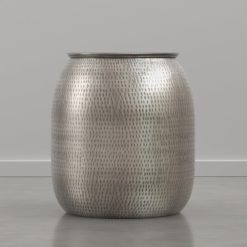 SIMPLIHOME Griffen Metal Storage Accent Table - 19 inch Wide Solid Metal Roun...