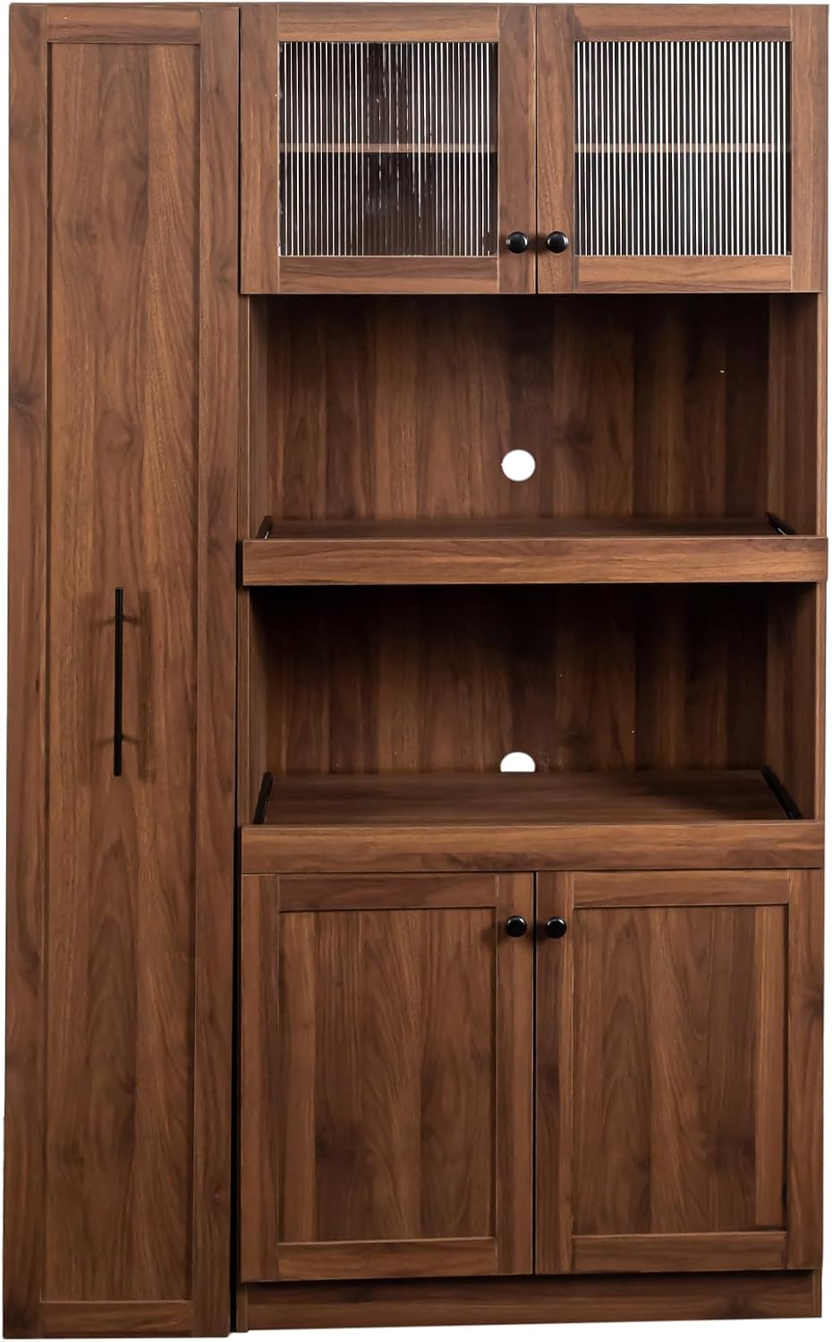 roomfitters Kitchen Pantry Cabinet with Multi-Tier Pull-Out Shelves, Farmhous...
