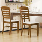Giantex Wooden Dining Chairs Set of 4, Upholstered Kitchen Side Chairs w/Rubber Wood Frame & High Ladder Back, Padded Seat, Farmhouse Armless Dinette Chairs for Dining Room, Living Room