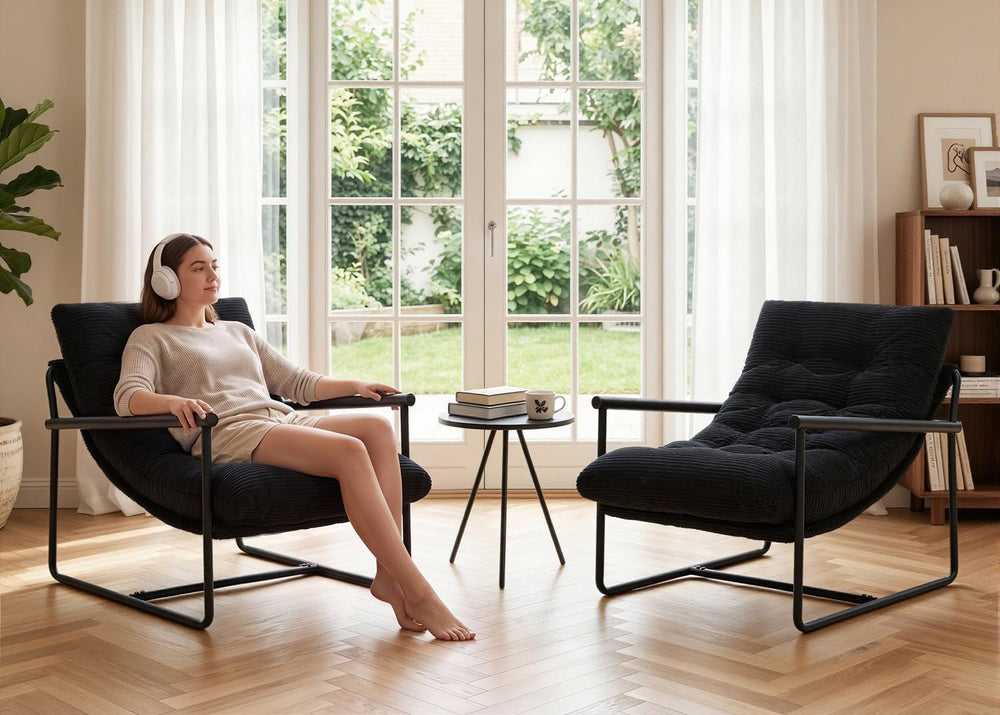 Modern Accent Chair for Living Room,Arm Chair with Metal Frame,Upholstered Ar...