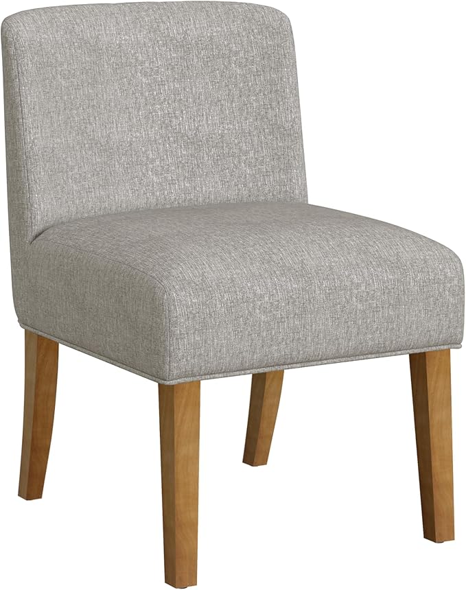 Homepop Home Decor | Upholstered Dining Chairs with Low Back |Decorative Home Furniture, Gray Woven (Single Pack)