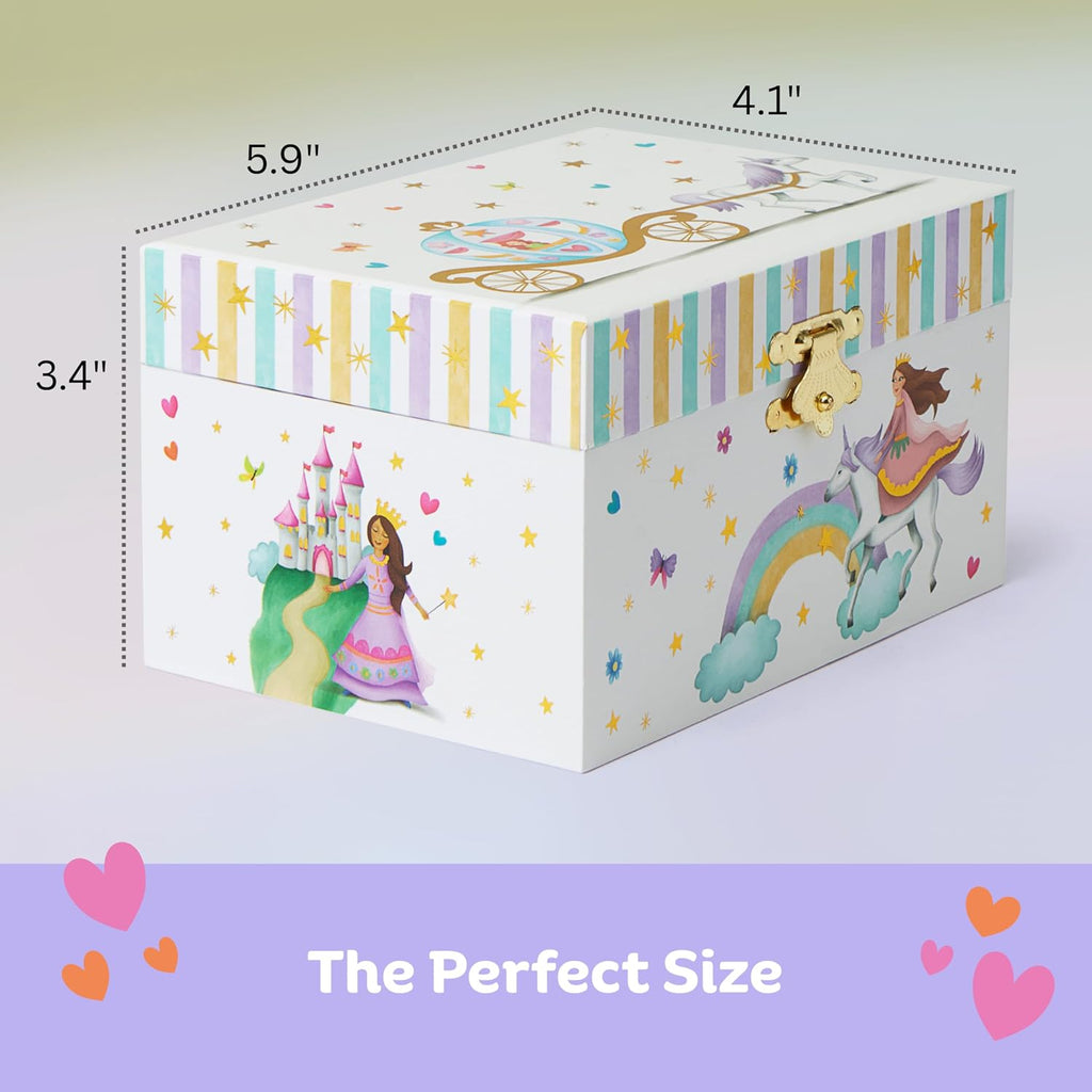 Musical Princess Unicorn Jewelry Box for Girls, Little Girls Jewelry Box, Princess Music Box for Kids, Unicorn Toys for girls ages 4-6, Princess Gifts