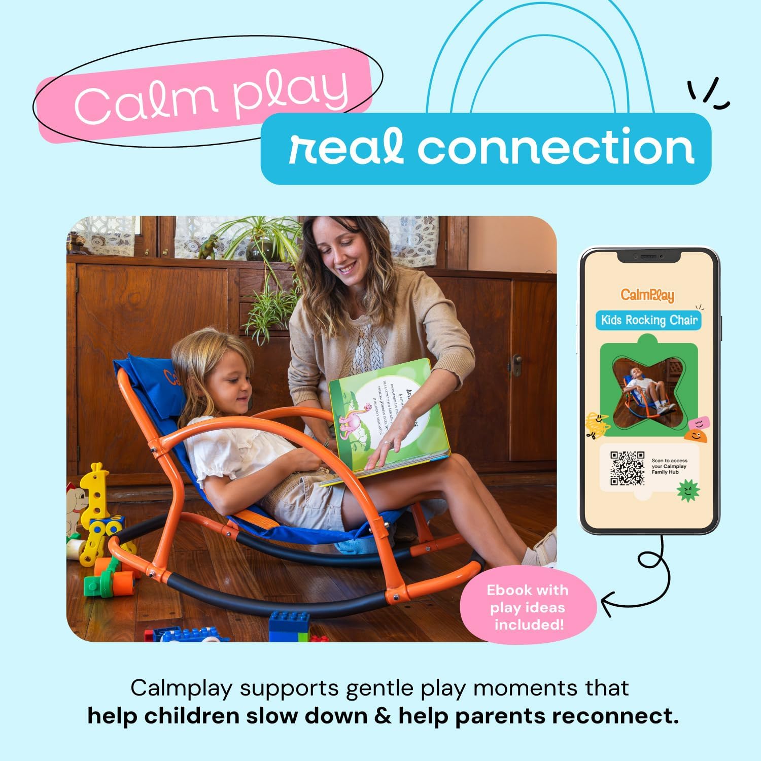 Kids Rocking Chair – Sensory Rocker for Kids Ages 3-8 – Calming Chair for Autism & Sensory Seating – Indoor Rocker for Focus, Relaxation & Quiet Time