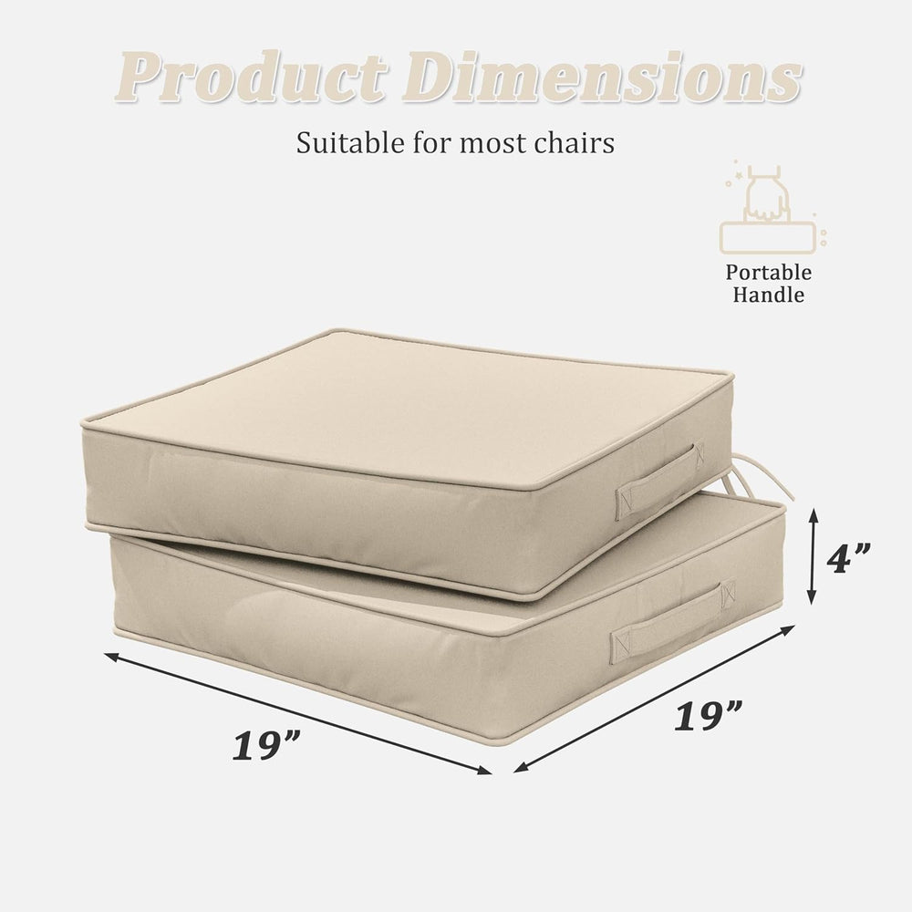 Outdoor Chair Cushions 19 X 19 X 4 Inch Patio Furniture Cushions Waterproof &...