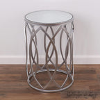 Nested Metal Side Tables - Set of 2 for Living Room & Bedroom (Silver)