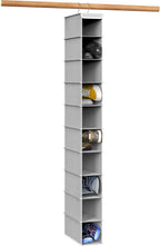 Simple Houseware 10 Shelves Closet Hanging Shoe Organizer, Gray | Dual Metal Hooks, Holds Up to 20 lbs, for Narrow Space