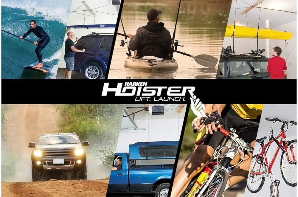 HARKEN Hoister - Overhead Garage Storage 2 Point Hoist System for Bikes, Kaya...