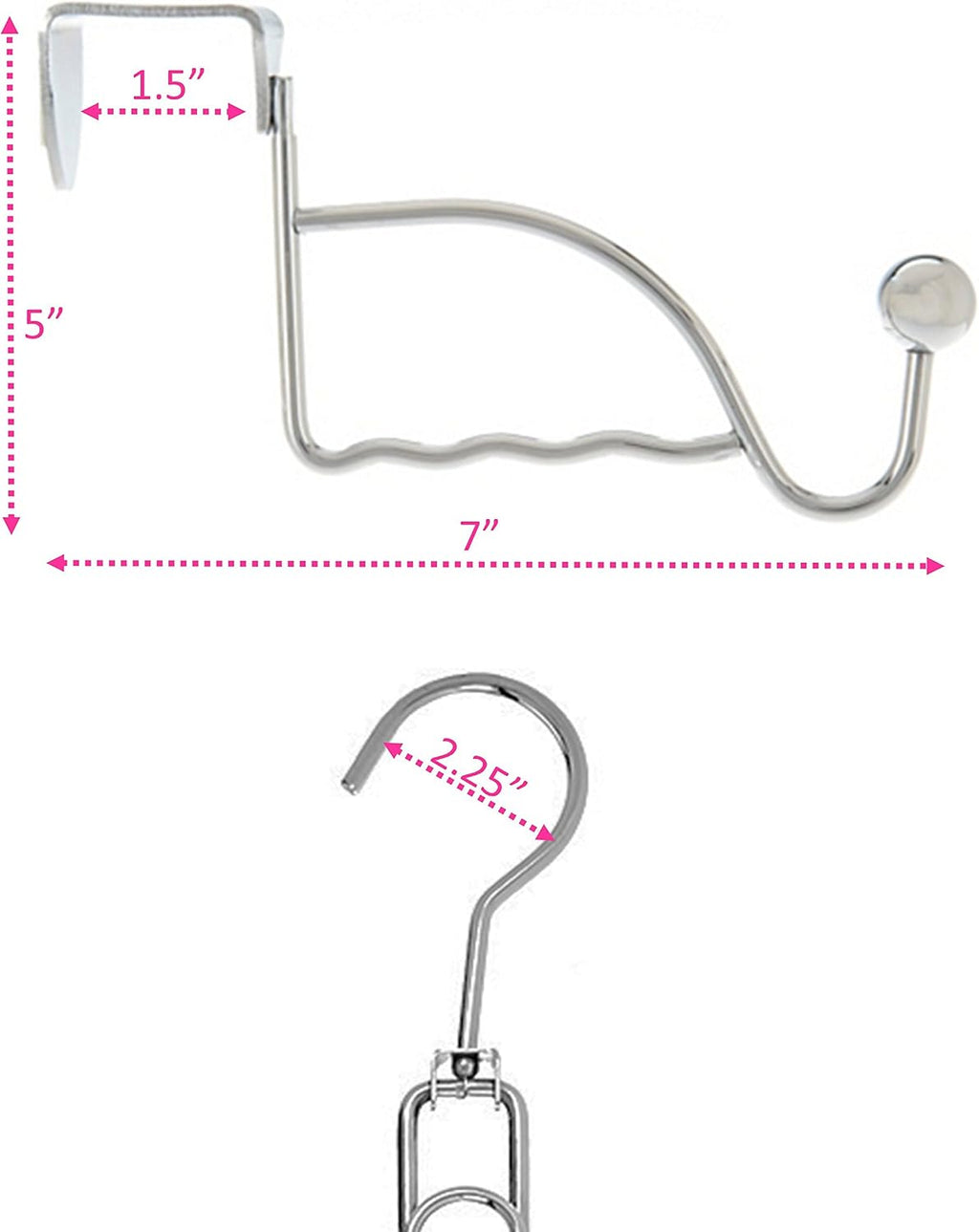 Over Door and Closet Purse Hanger Organizer- 12++ Max Purse Storage, Bag Holder Rotates 360, Quality Heavy Duty Chrome Holds 50lbs; Purses, Handbags, Totes, Crossbody, Backpacks, Fanny, Belt Bags