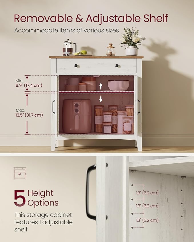 VASAGLE LIRY Collection - Buffet Cabinet, Coffee Bar Cabinet with a Drawer, A...