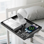 Bedside Shelf for Dorm Bunk Bed, Clip On Nightstand, Bed Side Table Tray Organizer, College Dorm Room Essentials for Girls/Guys, Bedside Tray with Cable Management for Dormitory, Back to School