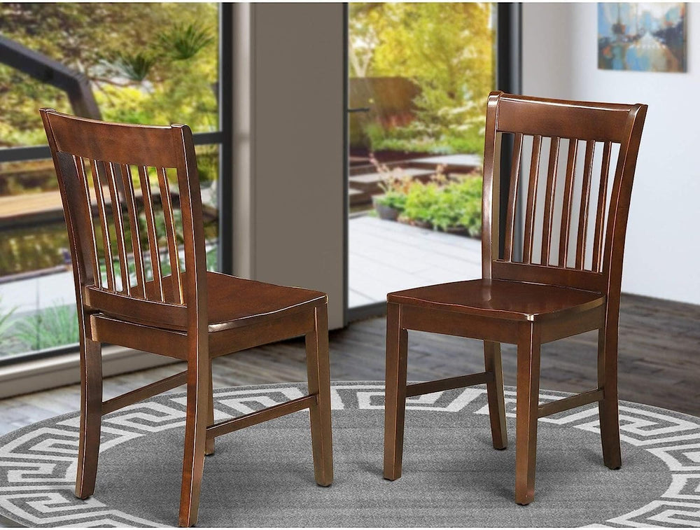 East West Furniture NFC-MAH-W Norfolk Dining Room Chairs - Slat Back Solid Wo...
