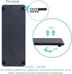 2 Pcs Water Absorbing Stone Trays, Kitchen/Bathroom Sink Soap Dish, Diatomite Tray Used for Hand Soap & Cosmetic Bottles in The Modern Home, 4" W x 10.2" L, Dark Gray