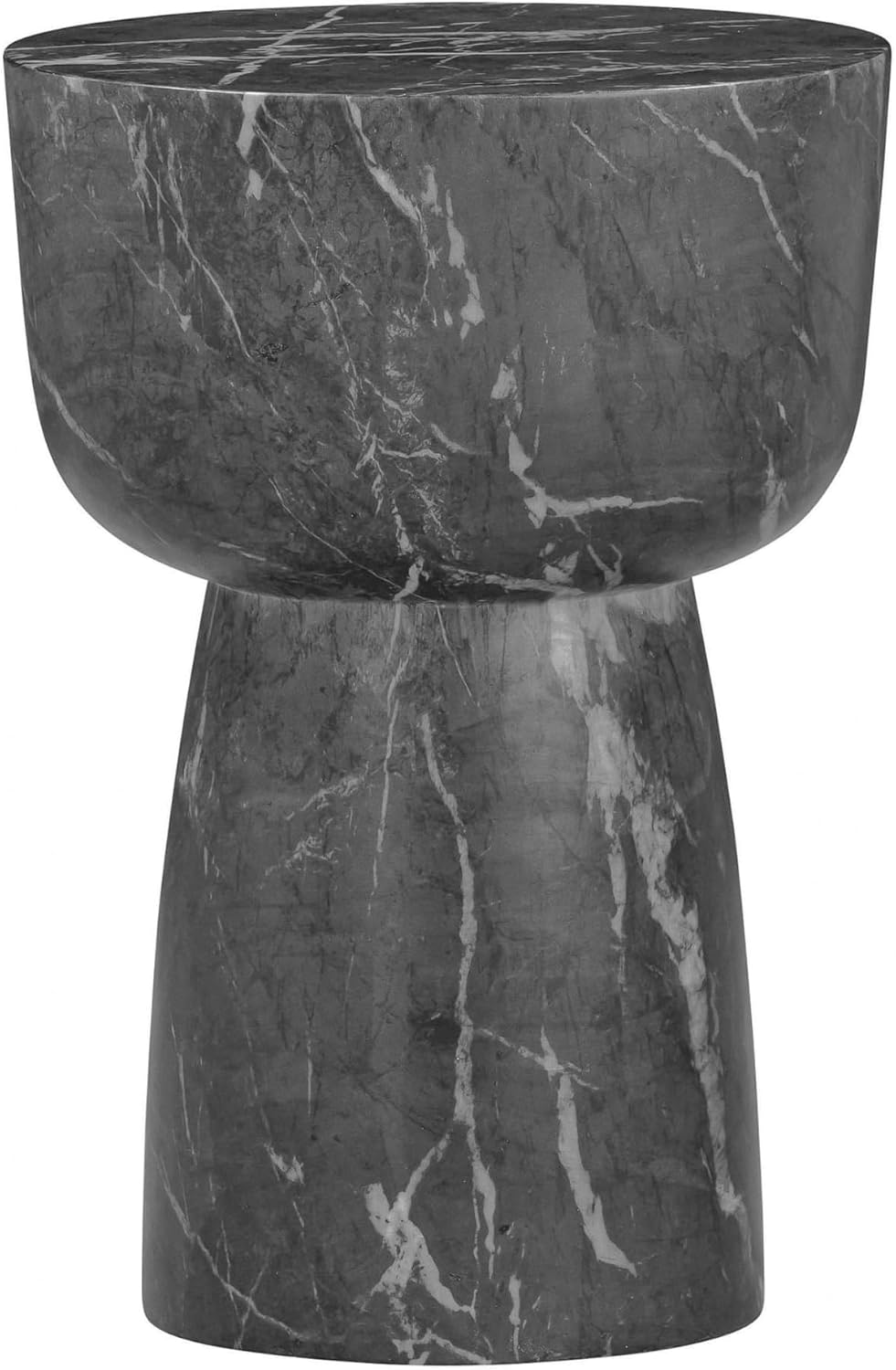 Tov Furniture Charra Black Faux Marble Indoor/Outdoor Side Table