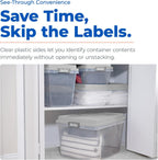Hefty 18 Qt Hi-Rise Storage Bin with Lid, Stackable Plastic Storage Container, Organizer for Home, Garage & Closet, 8 Pack, Gray