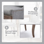 Modern Dining Chairs Set of 6, High Back Dining Chairs Side Chairs with Solid Wood Legs, Upholstered Fabric Dining Room Chairs for Dining Room Kitchen, Grey