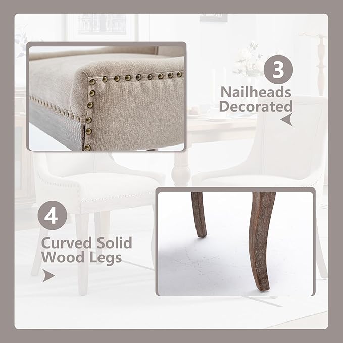 Modern Dining Chairs Set of 2, High Back Dining Chairs Side Chairs with Solid...