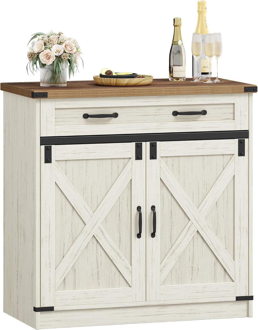 Hzuaneri Kitchen Storage Cabinet, Buffet Cabinet with Storage, Modern Farmhou...