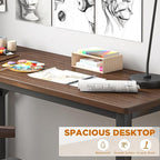 31.5 Inch Office Computer Desk,Office Table for Small Spaces,Gaming Desk,Writing Work Study Kids Modern Simple PC Home Bedroom Table with Metal Frame Wood Tabletop,Rustic Walnut