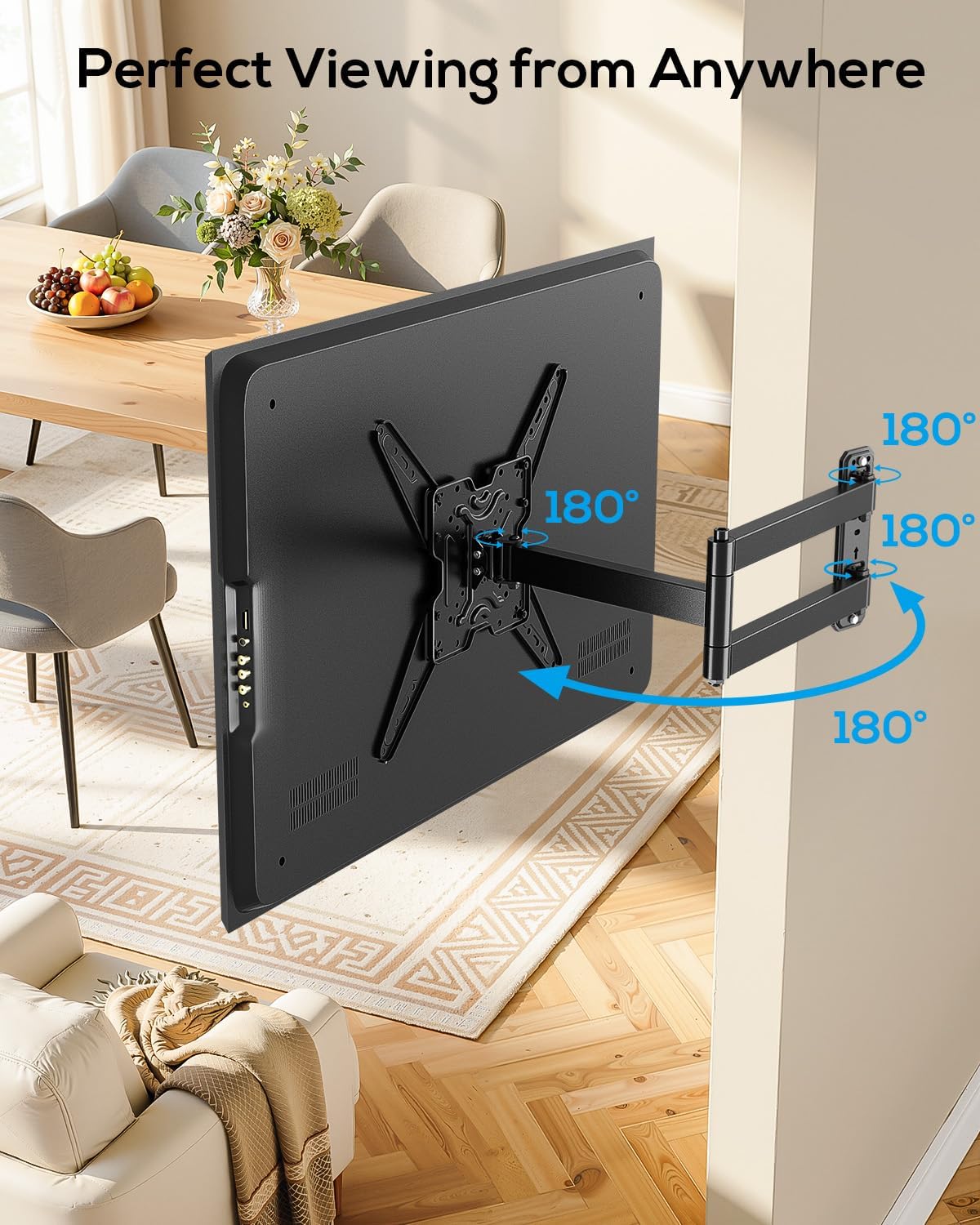 USX STAR Corner TV Wall Mount Long Arm TV Mount Bracket for 32-65 Inch TVs, Full Motion Mounts with 29” Articulating Arms Extension & Tilt & Swivel, Holds up to 400x400mm VESA, 80 lbs for 55 65 TVS