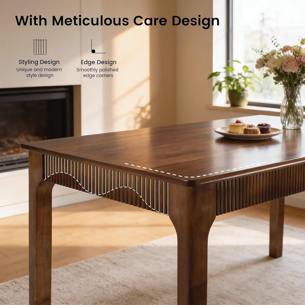 31.5" Solid Wood Dining Room Table for 2,Modern Farmhouse Rectangular Ki...