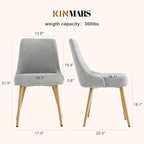 Modern Upholstered Dining Chairs Set of 4 with Thick Seat Cushion and Curved Back, Fabric Farmhouse Dinner Chair for Kitchen, Dining Room,Cafe (Fabric - Light Gray, Set of 4)