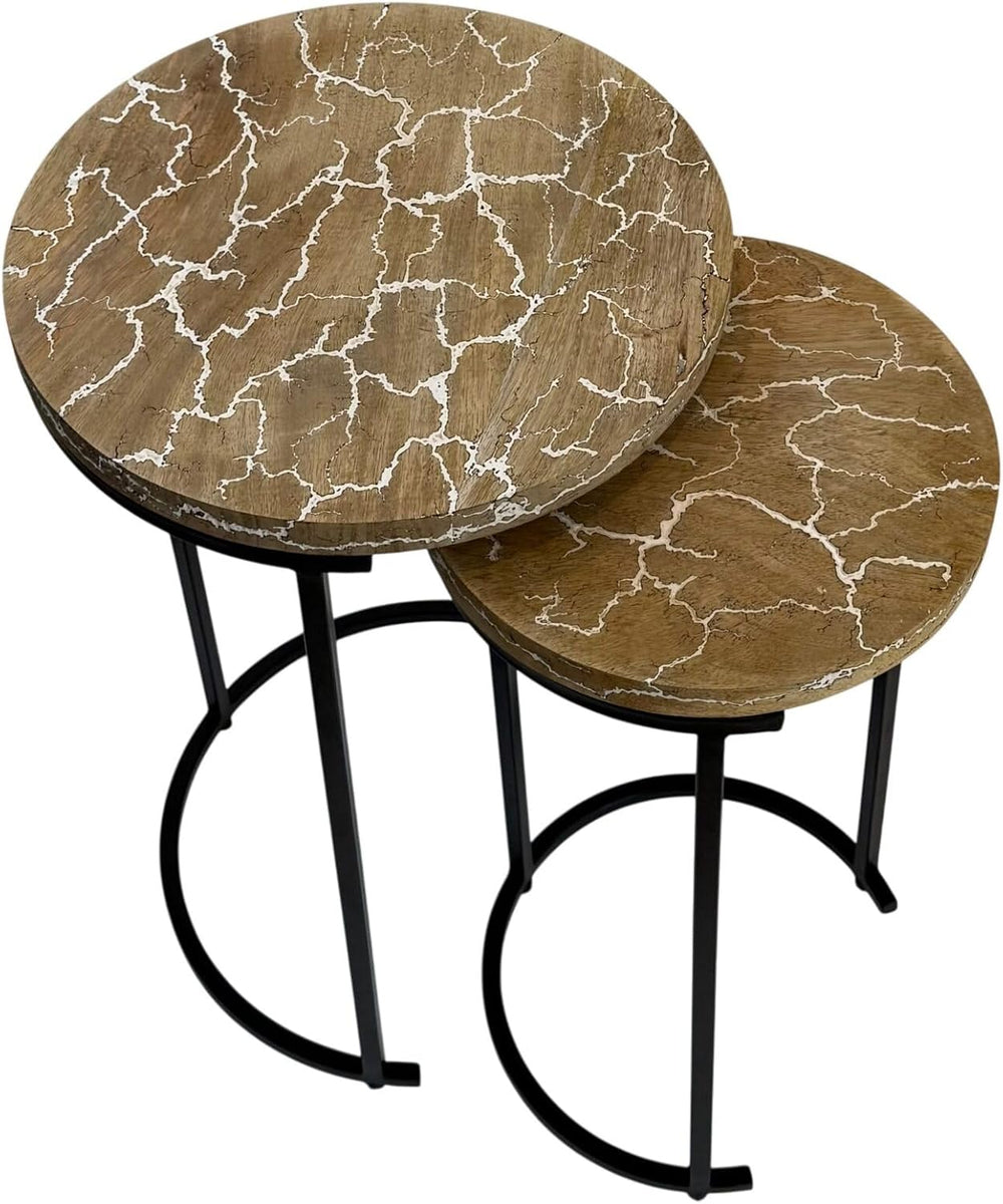 Carolina Chair & Table Electra Round Nesting Accent Table Set - Mango Woo...