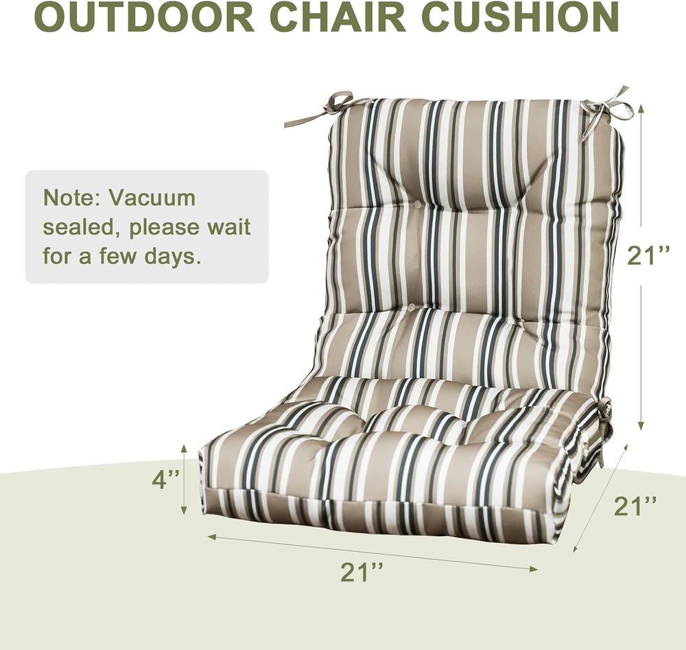 COOS BAY Tufted High Back Chair Cushions, 42x21 Inch Outdoor Patio Furniture ...