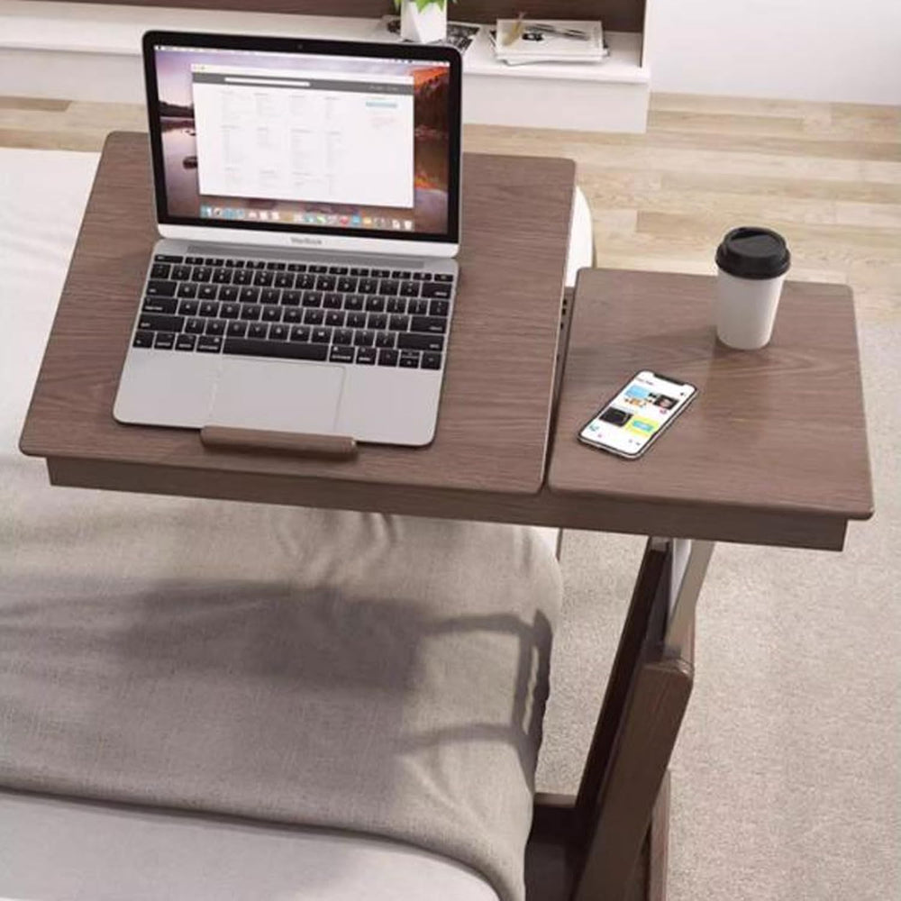Coffee Table Height Adjustable C Shaped End Table, Foldable Couch Desk with T...
