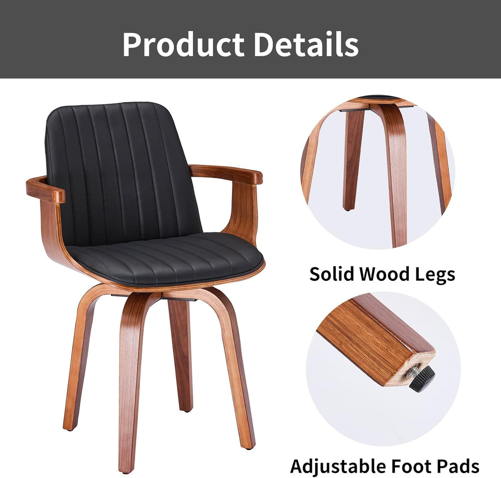 VipDesk Dining Chairs Set of 2 - Mid Century Modern Swivel Kitchen Chairs for...