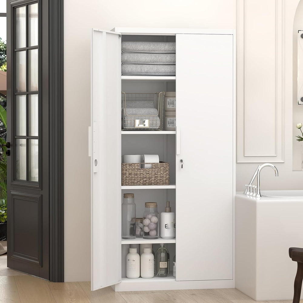 GREATMEET Metal Garage Storage Cabinet with 2 Doors and Shelves - 72" x ...