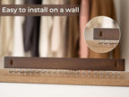 StorageWorks Tie Rack with 20 Hooks, 2-Pack Wall-Mounted Wooden Hangers for Neckties, Belts, Hats, Natural Walnut Color