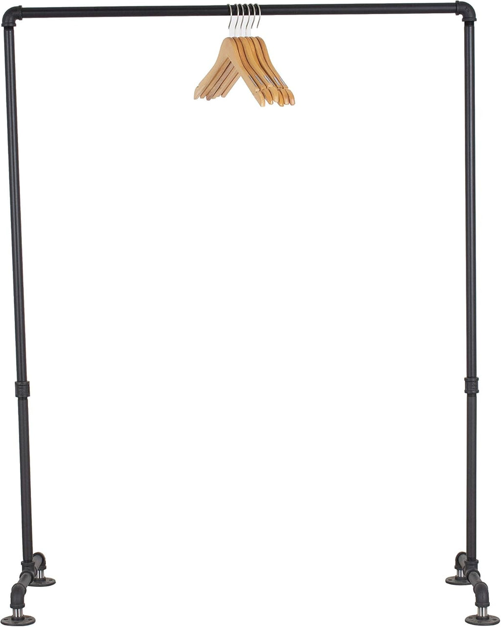 William Roberts Vintage Industrial Heavy Duty Hanging Rod Garment Rolling Closet Organizer Rack (48 in., Flange Feet)