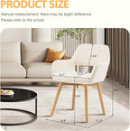 Mid Century Modern Dining Chairs Set of 6 & 4 & 2 Comfy Accent Chair Upholstered Kitchen Dining Living Room Chairs for Bedrooms Waiting Room Home Arm Desk Chair No Wheels (Wool White, 6)
