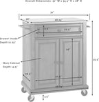 Crosley Furniture Compact Wood Top Small Rolling Cart with Shelves, Microwave Stand with Towel Rack, Mahogany