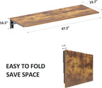 Need Fold Wall Mounted Table Folding Workbench Length 47.2" Width 20" Perfect Addition to Garage & Shed/Home Office/Laundry Room/Home Bar/Kitchen & Dining Room Rustic Brown AC15-12050FG-ND