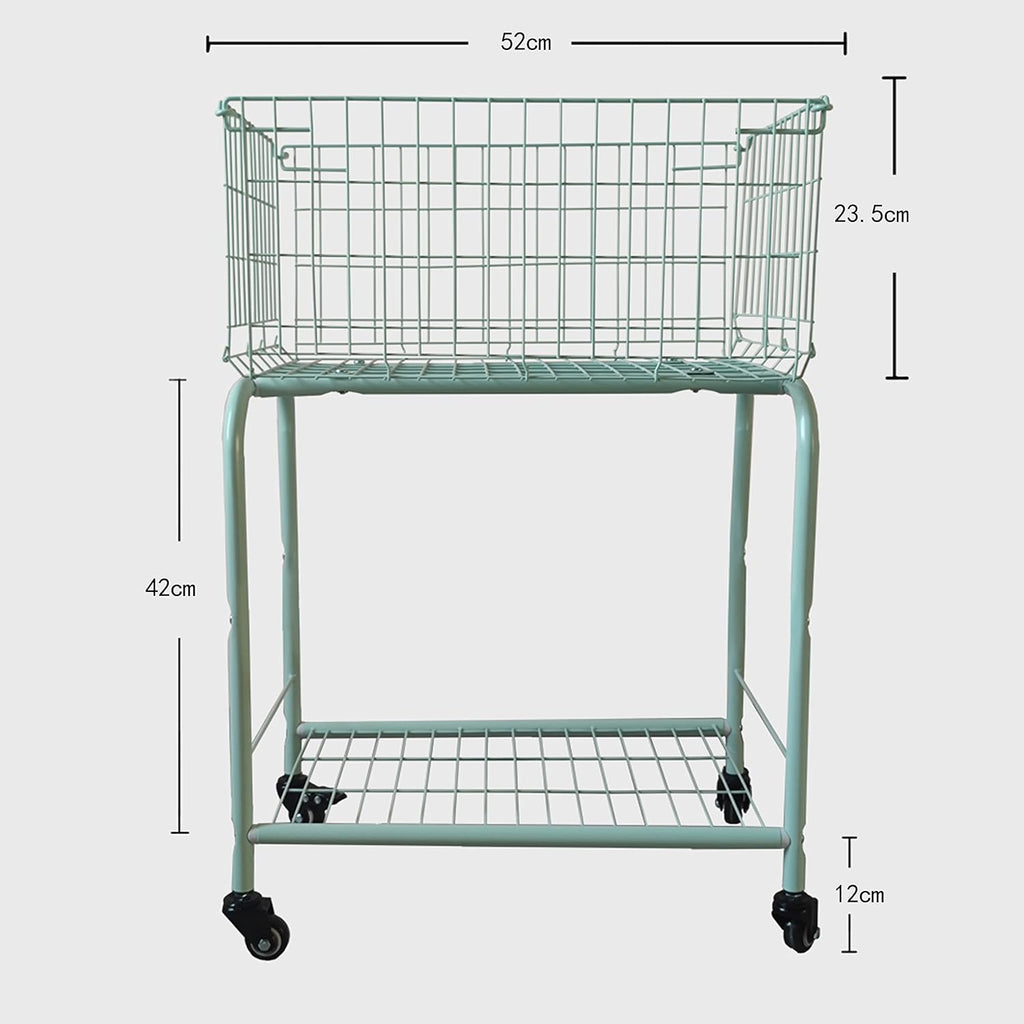 29" Rolling Laundry Cart，Large Capacity Foldable Hamper Basket,MINT Color | Bedroom, Closet Organizer Storage for Home, Dorm(MINT)