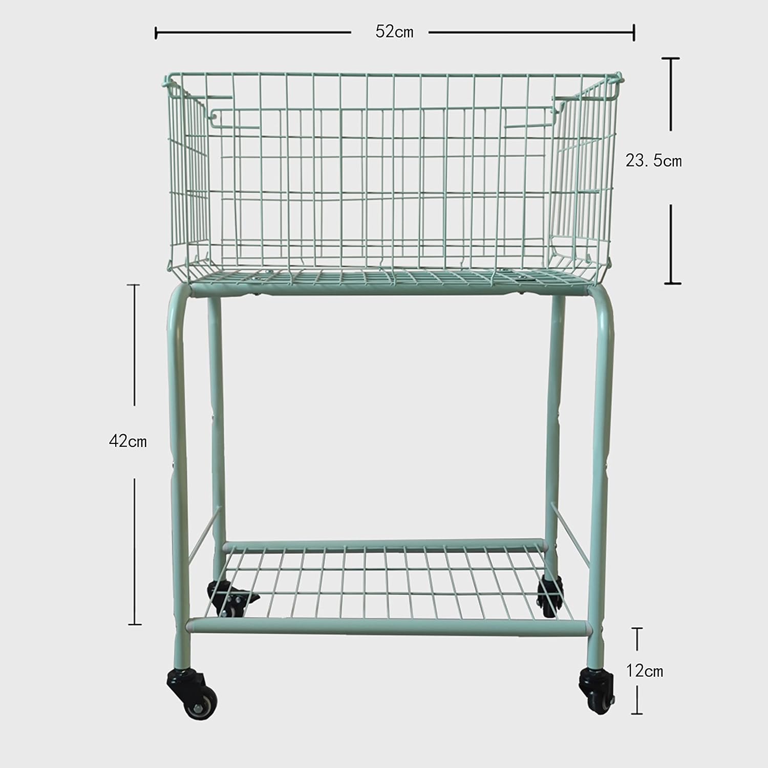 29" Rolling Laundry Cart，Large Capacity Foldable Hamper Basket,MINT Color | Bedroom, Closet Organizer Storage for Home, Dorm(MINT)