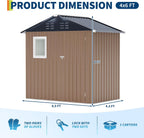 6x4 FT Metal Storage Shed with Window– Outdoor Utility Shed with Lockable Door & Air Vent, Garden/Yard Shed Kit for Backyard Patio Lawn