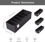 Qozary 3 Pack Sock Underwear Drawer Organizer Dividers, Collapsible Cabinet Closet Storage Boxes for Clothes, Socks, Lingerie, Underwear, Tie, Belt, Baby, Bedroom