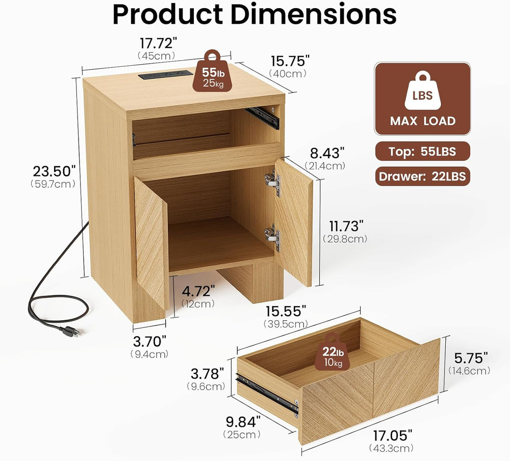 ModernMate Living Room Table Sets of 3, 70" Modern TV Stand & 2 Nigh...