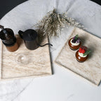 Natural Beige Travertine Marble Luxury Tray,for Kitchen Sink,Bathroom Soap Bottles,Makeup,Towel Organizer Tray