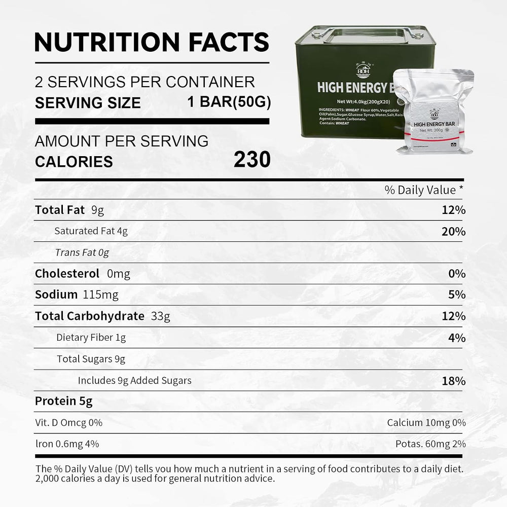 Emergency Food Ration Bars, Survival Tabs Supply for Outdoor Camping Snowstor...
