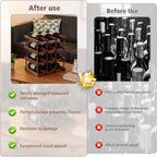 12 Bottle 4 Tiers Wooden Wine Rack for DIY Assembly, Great Gift | Stackable Modular Wine Rack, Wine Bottle Holder for Inside Cabinet Counter and Bar Organizer