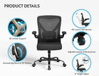 Ergonomic Office Chair - X-Shaped Computer Desk Chair Comfy, Gaming Chair, Office Chair with Lumbar Support, Mesh Office Chairs, Desk Chair for Long Hours(Black Gold)