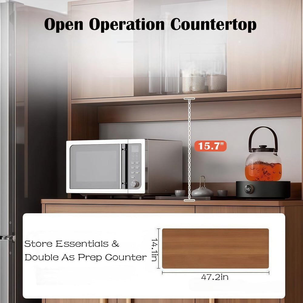 Kavie Kitchen Pantry Cabinet, Large-Capacity Sideboard with Open Shelf, Doors...
