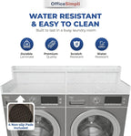 OfficeSimpli Washer Dryer Countertop with Shelf - 27.5 x 54 Inch - Made in USA Laundry Countertop Over Washer and Dryer with Non-Slip Pads, Storage Shelf, Laundry Topper Organizer, Gracier White