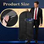 Premium Suit Bags 8 Pack, 43” x 24” Garment Bags for Hanging Clothes | Garment Bags for Travel with Clear Window, Sweater, Coat & Suit Storage