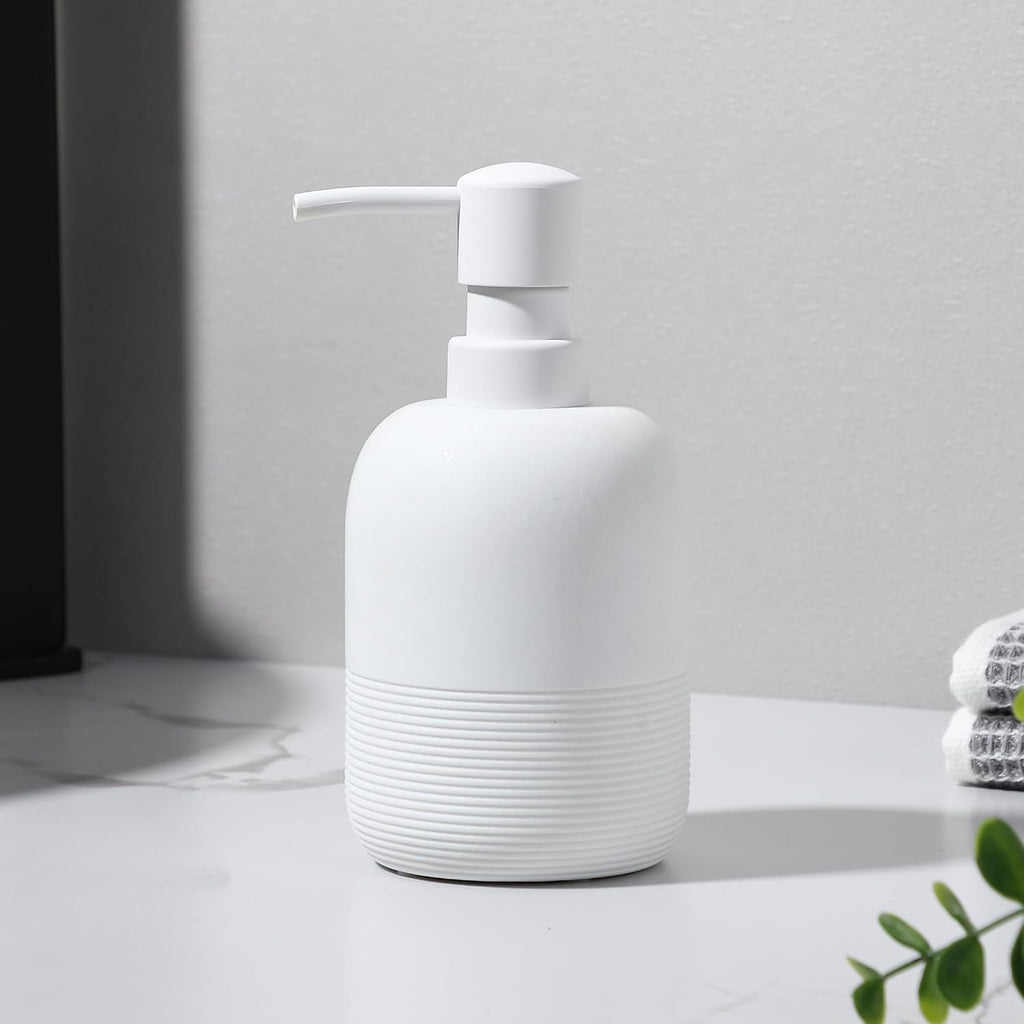 Soap Dispenser White,Hand Soap Lotion Dispenser for Bathroom Countertop,Soap Dispenser for Kitchen.